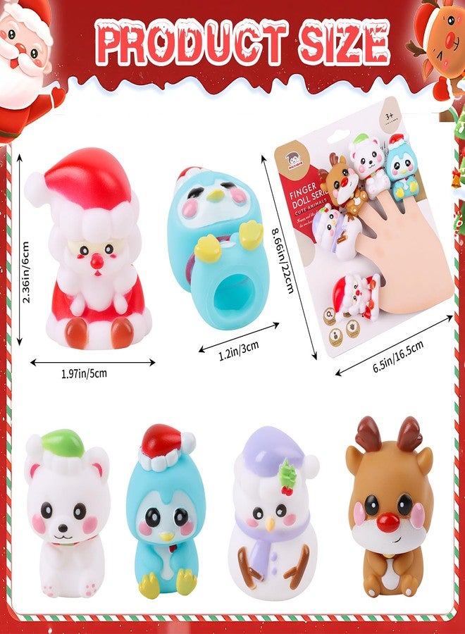 FOIMAS Christmas Finger Puppets,5pcs Santa Claus Snowman Finger Puppet Toys for Kids Toddlers Storytelling Playing Teaching Christmas Stocking Filler Party Favor Supply - Image 2